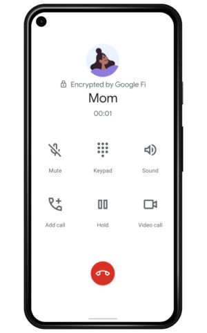 Here's what the phone app will look like when a call is encrypted.