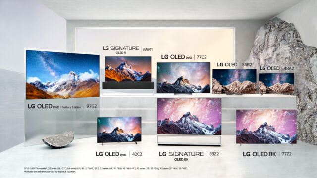 LG's 2022 OLED lineup.