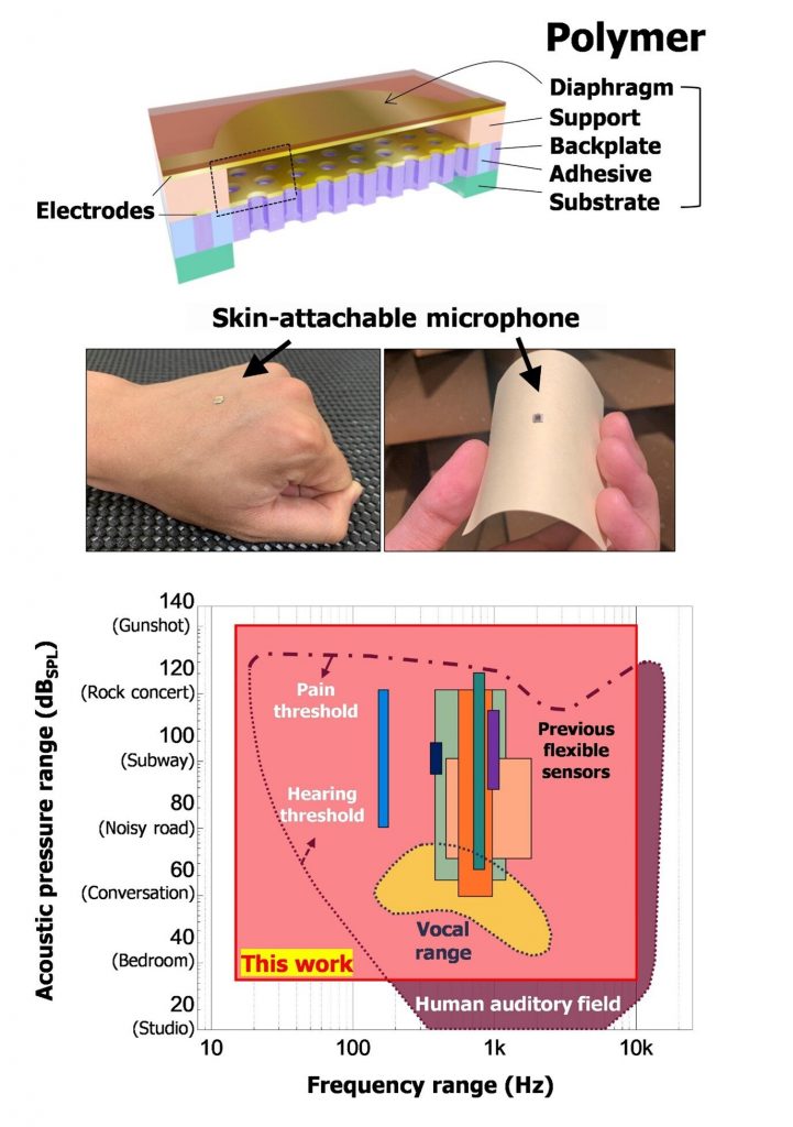 Research team develops a sound-sensing skin-attachable acoustic sensor